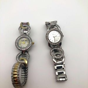 Two Kim Rogers Watches Silver Metal White Dials Sale